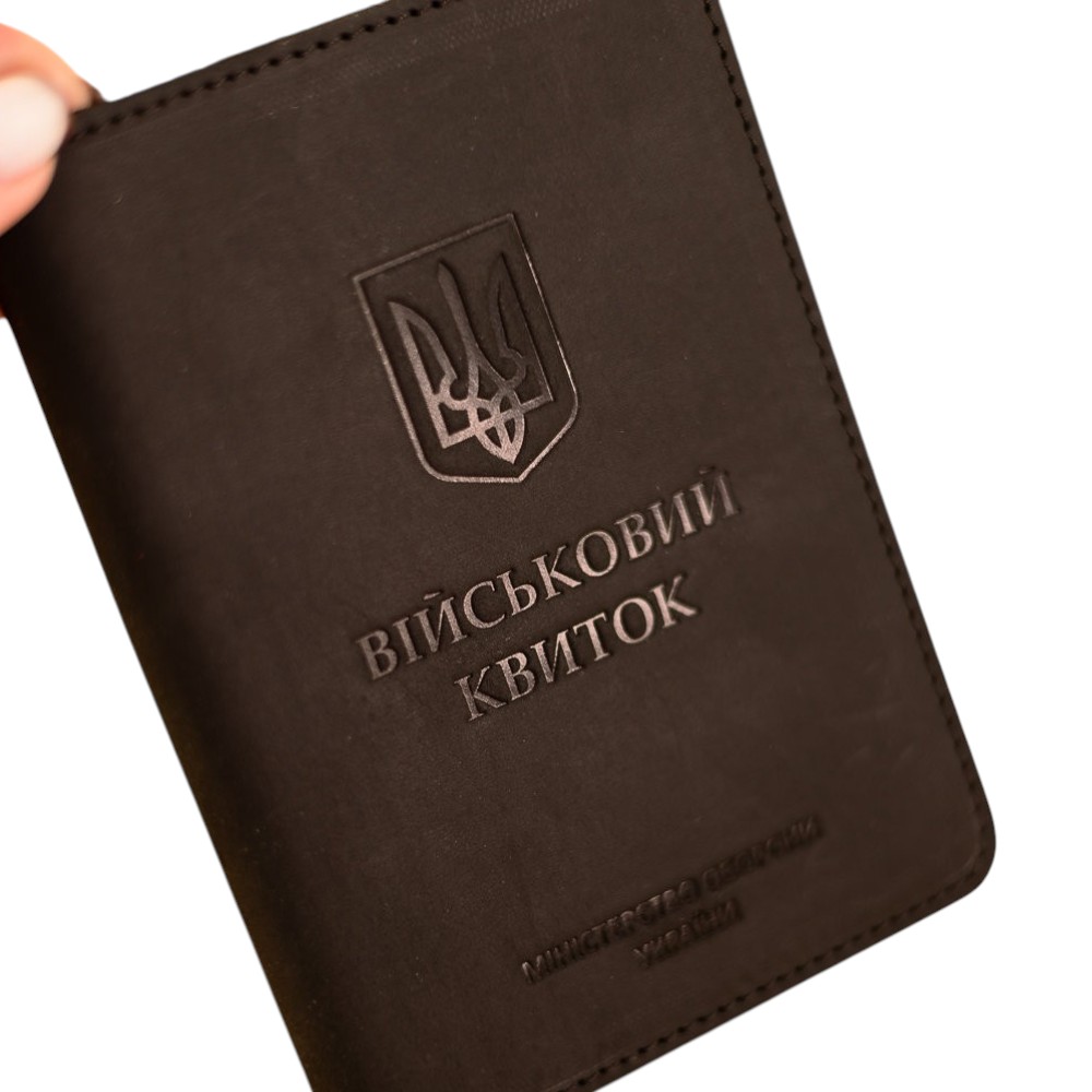 Обкладинка для Військового квитка шкіряна 135*100 мм. Фото 3