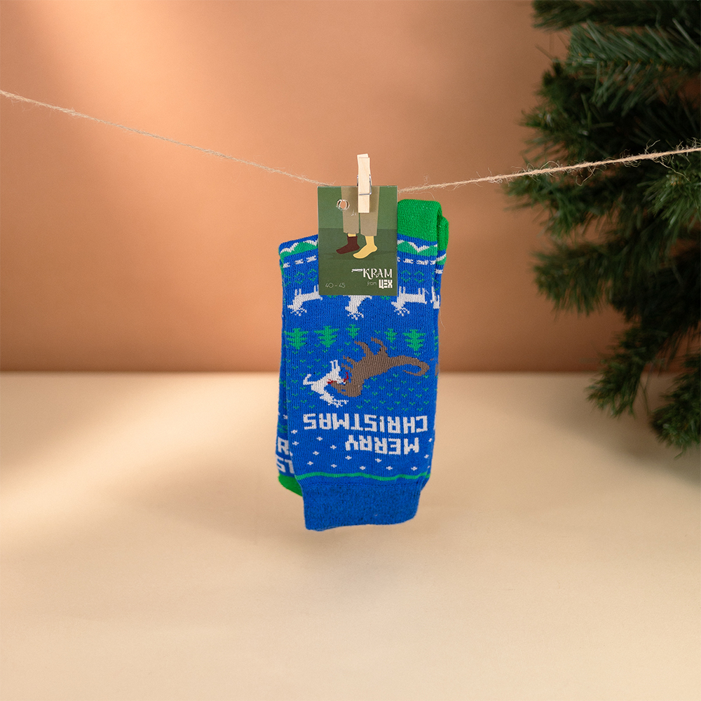 Шкарпетки новорічні Merry Christmas з оленями 