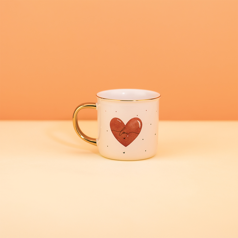 Горня Love з золотою ручкою