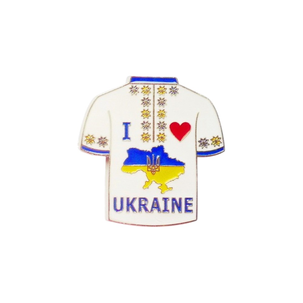 Магніт Вишиванка синя металевий 65*65 мм
