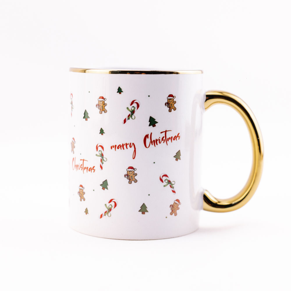 Чашка Merry Christmas з золотим обідком 330мл