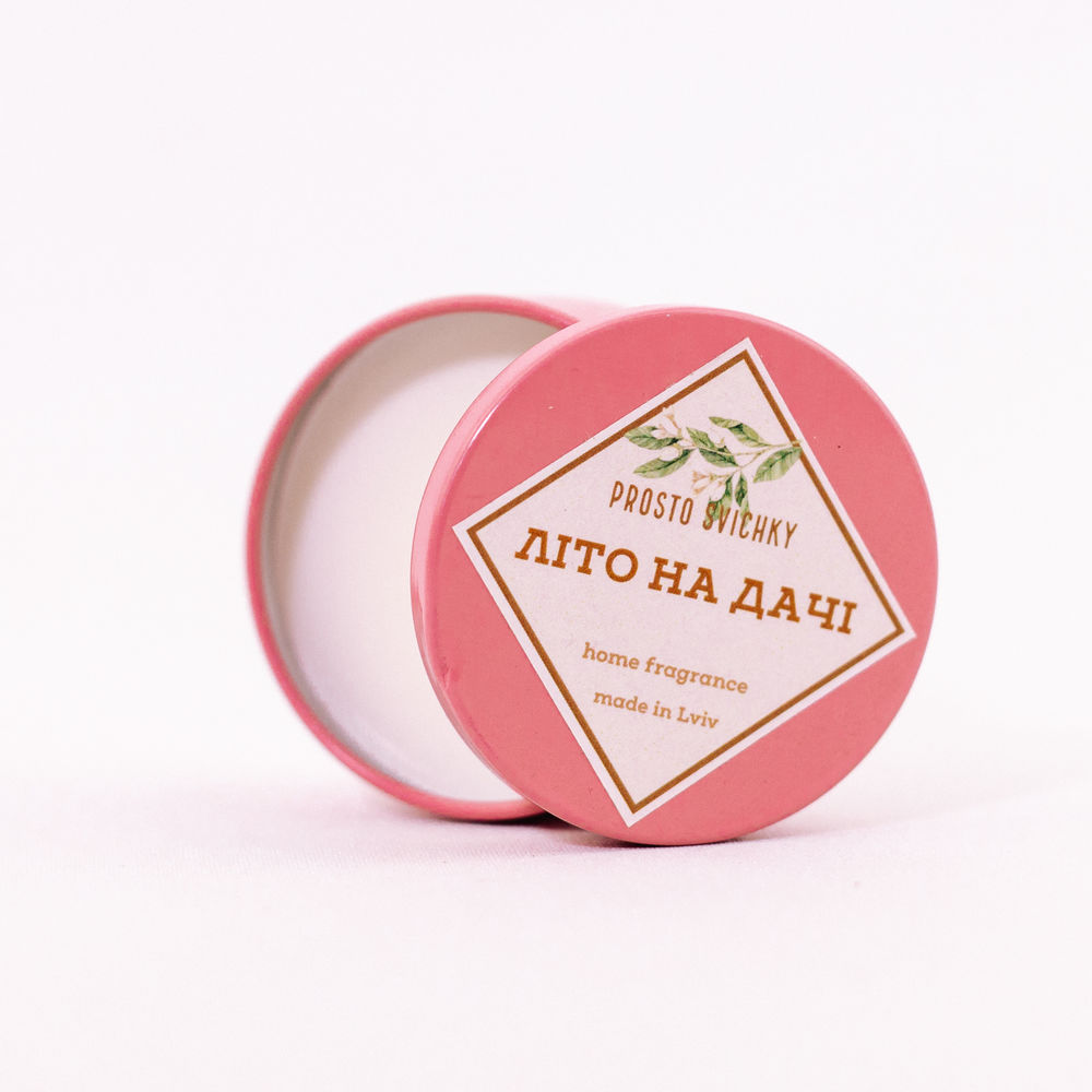 Соєва свічка «Літо на дачі», 50 мл (металева банка). Фото 3