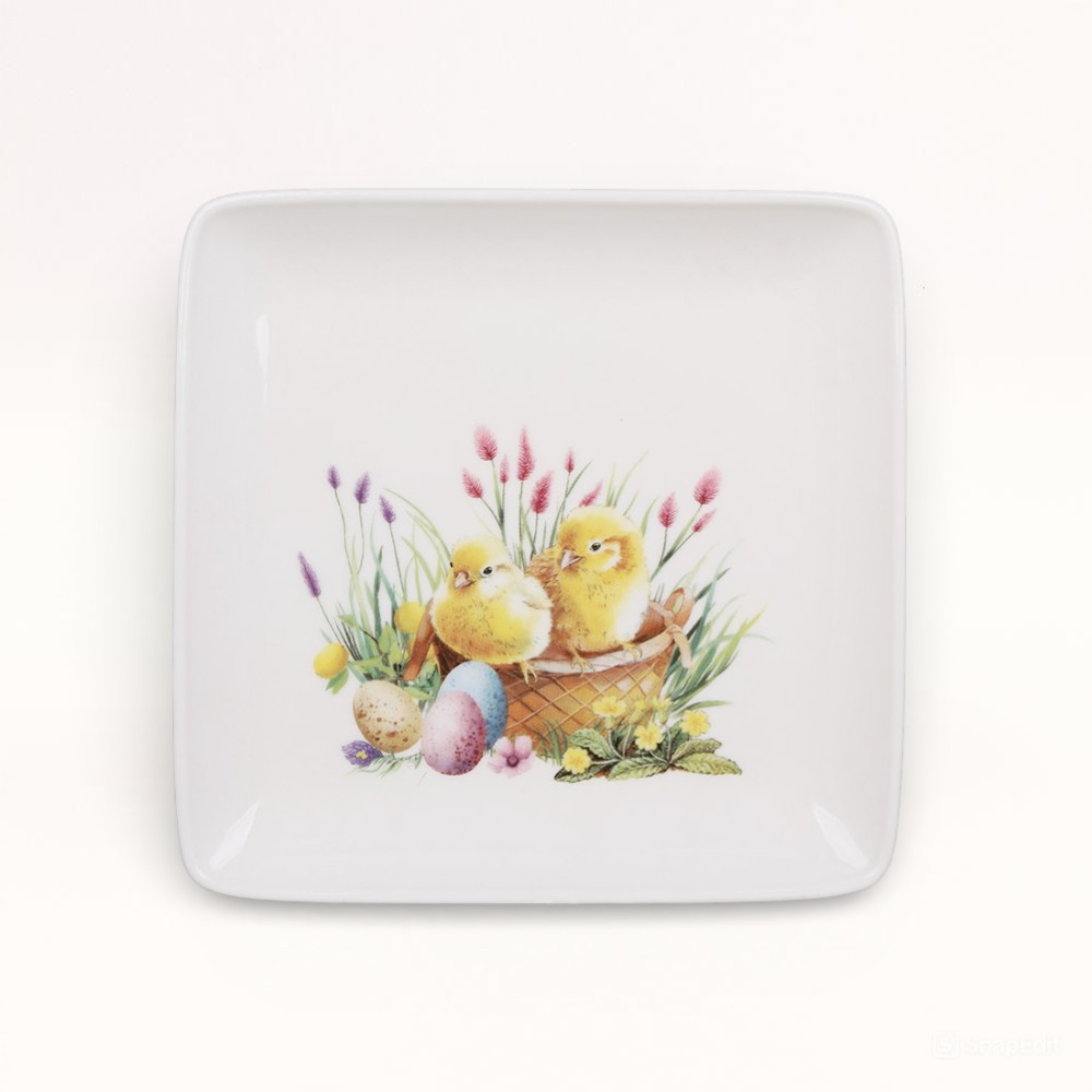 Тарілка квадратна Курчата 15*15см