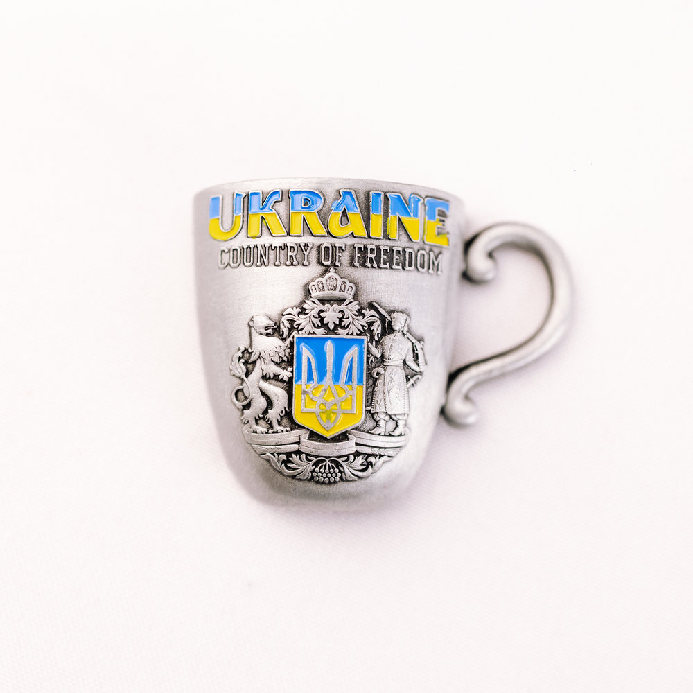 Магніт Герб України кухлик срібний