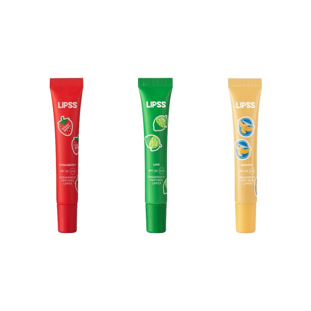 Блиск набір для губ strawberry lime banana 3шт Lipss